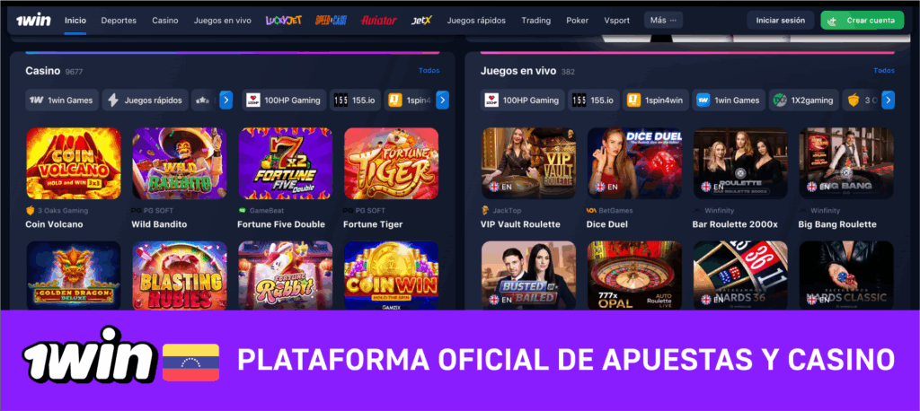1Win Venezuela plataforma oficial apuestas y casino