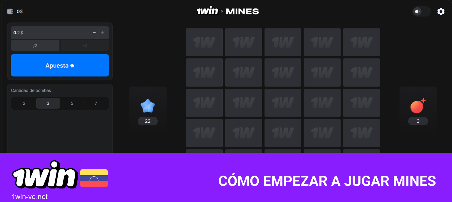Guía paso a paso para jugar Mines 1Win desde Venezuela