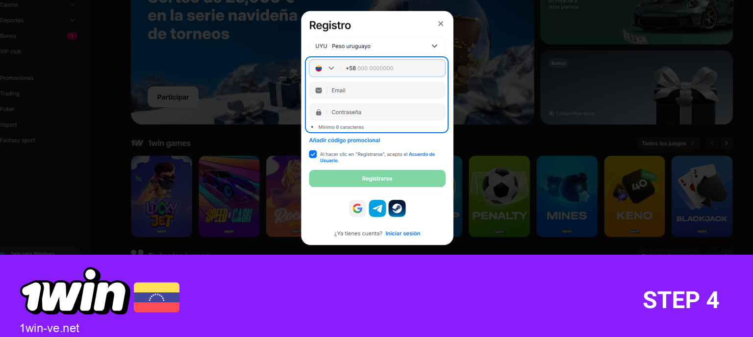 Completa los campos con tu información personal, paso 4