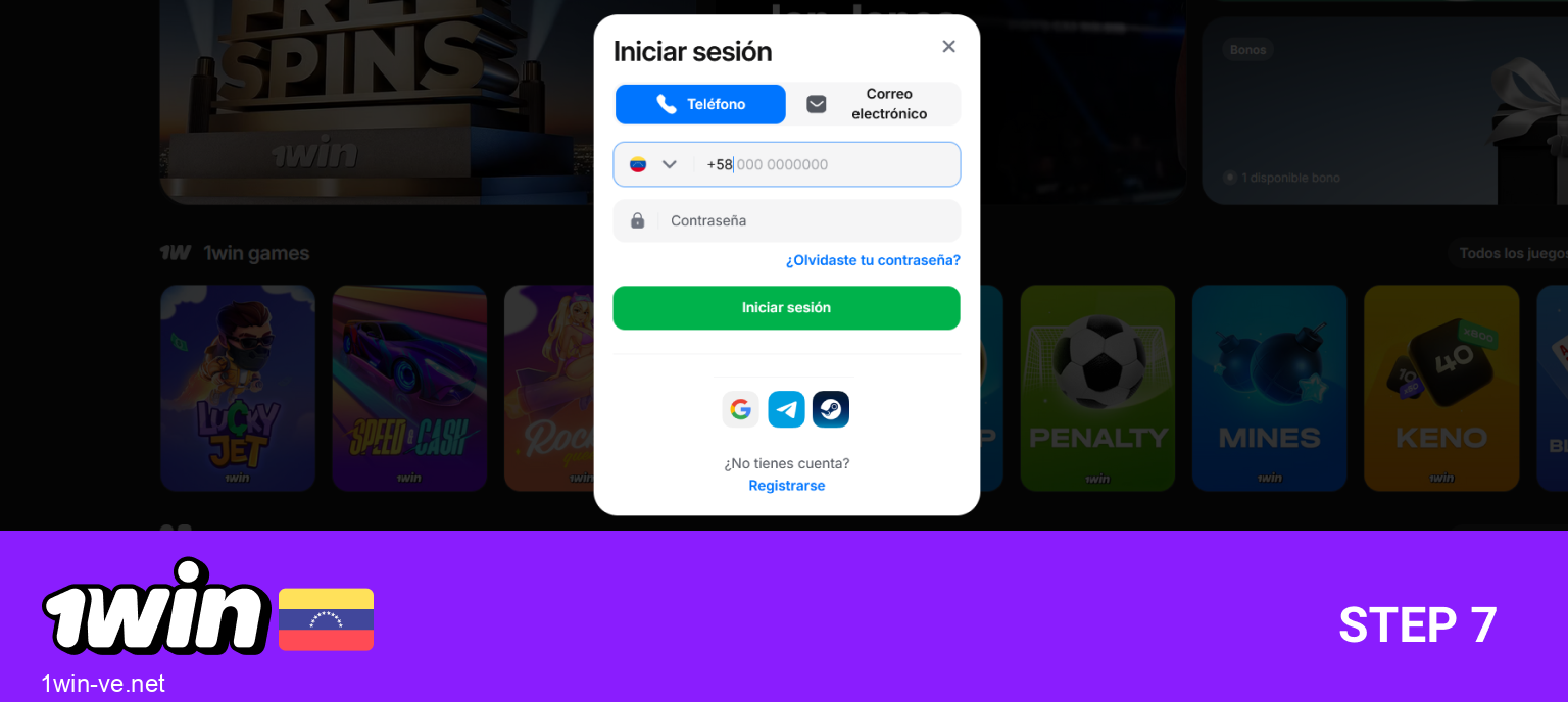 Inicia sesión en tu cuenta, realiza tu primer depósito y comienza a jugar, paso 7