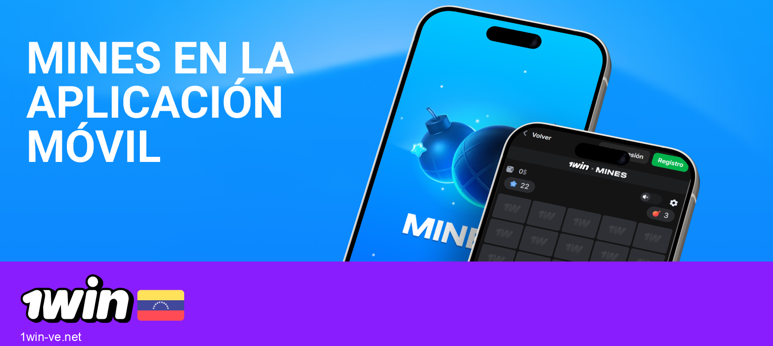 Juego Mines 1Win disponible en app móvil Android e iOS